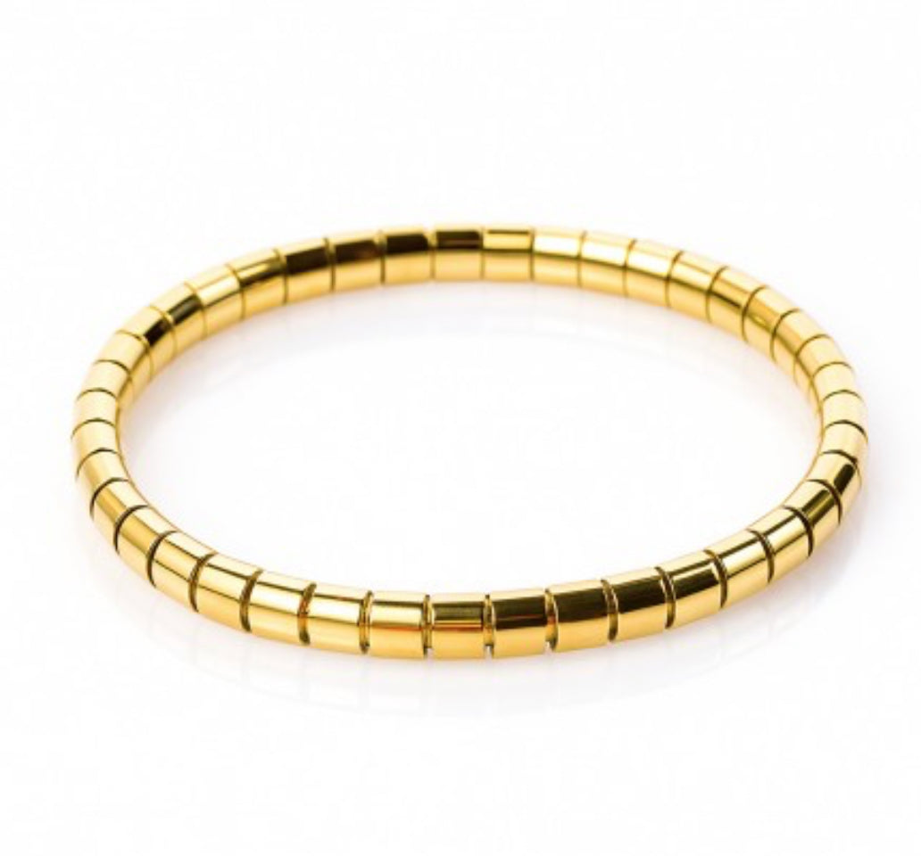 Bransoletka złota z walcowanych elementów